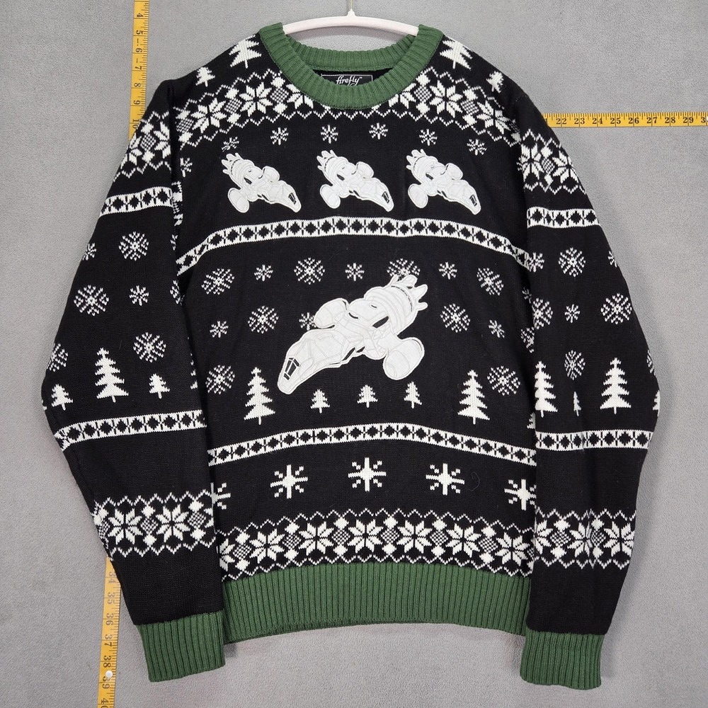 Firefly Sweater Mens 3XL Black Serenity Ship Ugly Christmas Crewneck Pullover